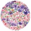 100PCS Cute Flower Transparent Stickers Pack,Aesthetic Pink and Purple Flower Decor for Laptop Gifts for Kids Teens Adults Waterproof Vinyl PET Nature Stickers for Notebook Phone Bike Party Favors view 1