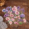 100PCS Cute Flower Transparent Stickers Pack,Aesthetic Pink and Purple Flower Decor for Laptop Gifts for Kids Teens Adults Waterproof Vinyl PET Nature Stickers for Notebook Phone Bike Party Favors view 2