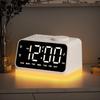 JALL Digital Alarm Clock with FM Radio for Bedroom, 8 Colors Night Light with Charging Port, Sleep Sound Machines with Timer, Dual Alarm (White with White Font) view 1