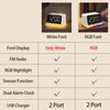 JALL Digital Alarm Clock with FM Radio for Bedroom, 8 Colors Night Light with Charging Port, Sleep Sound Machines with Timer, Dual Alarm (White with White Font) view 2