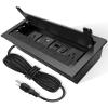 Conference Table Power Hub with 9.8FT Power Cord, Table Top Box with 2 AC Power+2 USB-A Charger+1 HDMI+1 RJ45(CAT6)+1 Audio, Tabletop Multimedia Connectivity Box for Conference Room view 1