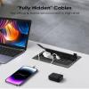 Conference Table Power Hub with 9.8FT Power Cord, Table Top Box with 2 AC Power+2 USB-A Charger+1 HDMI+1 RJ45(CAT6)+1 Audio, Tabletop Multimedia Connectivity Box for Conference Room view 4