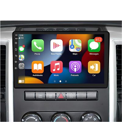 10 inch Car Radio Stereo for Dodge Ram 1500/2500/3500 2009 2010 2011 2012 with Wireless Carplay Android Auto IPS Touchscreen GPS Bluetooth FM SWC Backup Camera