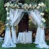 Wedding Arch Draping Fabric Sheer Crystal Tulle Organza Fabric Wedding Party Backdrop Decor Wedding Yarn Chair Sashes(White,72cmX10m) view 2
