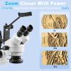 DZQ Multi-Directional Microscope with Spring Bracket, 7X-45X Magnification Jewelry Microscope, Micro Jewelry Inlaid Stand with Ring LED Light view 3