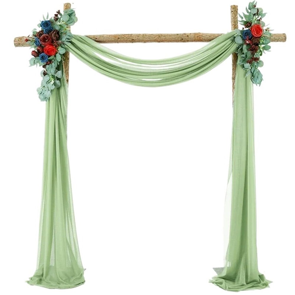 Wedding Arch Draping Fabric Wedding Arch Chiffon Sheer Drapes Birthday Party Backdrop Curtains Christmas Decoration(70x600CM)