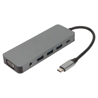 11 in 1 USB C Hub, Grey USB Splitter with 4K, VGA, Gigabit RJ45, 3 USB3.0 Ports, 100W PD Charging, Storage and Memory Card Reader, 3.5mm Audio for Laptop and Computer Acces