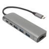 8 in 1 USB C Hub, Grey Aluminum Alloy, 4K Resolution at 30Hz, 5Gbps Data Transfer, 100W PD Charging, Memory Card Reader, 3 USB3.0 Ports, HD Multimedia Interface for Laptops and view 1
