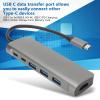 8 in 1 USB C Hub, Grey Aluminum Alloy, 4K Resolution at 30Hz, 5Gbps Data Transfer, 100W PD Charging, Memory Card Reader, 3 USB3.0 Ports, HD Multimedia Interface for Laptops and view 3