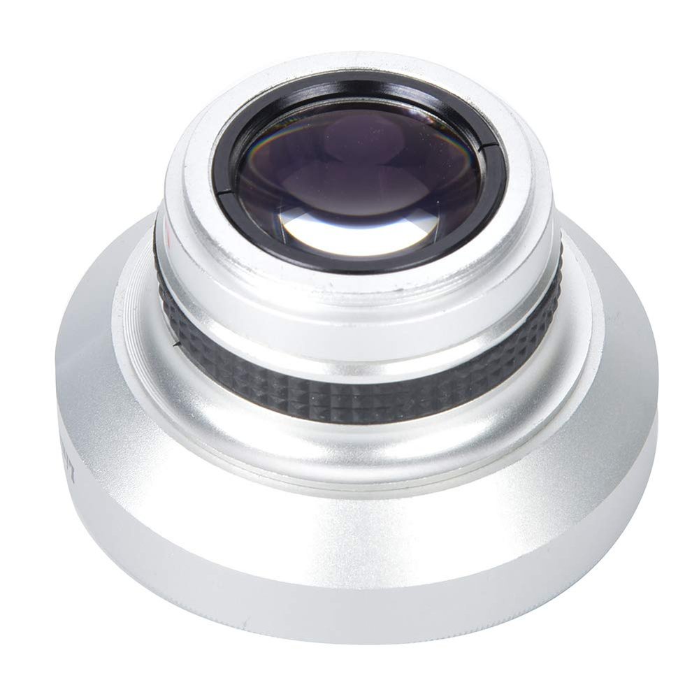 37mm 0.25X Super Fisheye Additional Lens, Wider Picture Range, Strong Applicability, Aluminum Alloy Optical Glass, Silver, 228g, 37mm Caliber Camera Lenses with Fisheye Effect