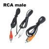 ACGTUY 3X 1.5m 2pin Car R/CA Male Red Black Audio Connector Plug Cable Av Single Video Extension Wire Lead DIY Repair Cord(3pcs White) view 3