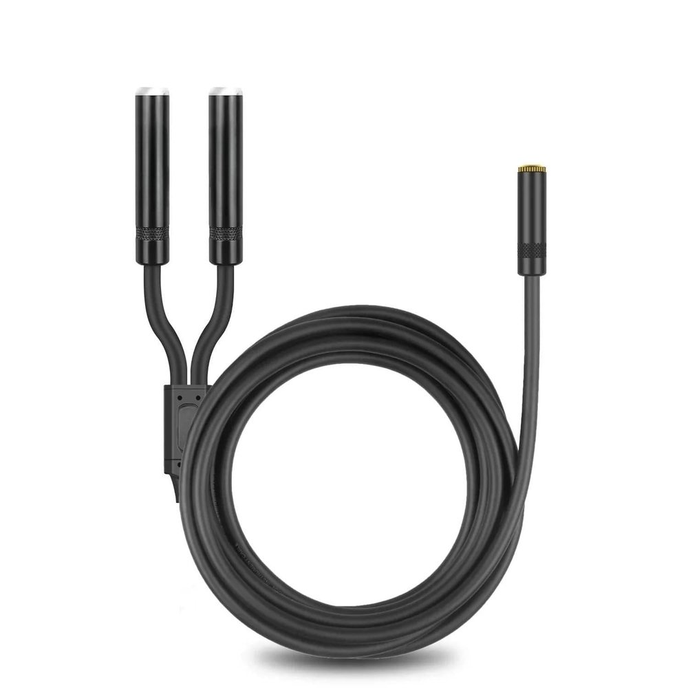 YWZBQL Wen ST Audio Extension Cable Ja-ck 6.5mm Male to 2x6.5mm Female 1/4inch for Amplifier Microphone Mixer Guitar Bass(3.5-F to 2xTS-F,3M)
