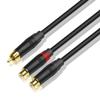 bodateng R/CA to R/CA Subwoofer Audio Cable Y-Type Adapter 1 Male(Female) to 2 Male(Female) Stereo HiFi Cable Four Modle 0.2m 0.5m 1m 2m 300cm(Male to 2-Female,2m) view 1