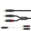 bodateng R/CA to R/CA Subwoofer Audio Cable Y-Type Adapter 1 Male(Female) to 2 Male(Female) Stereo HiFi Cable Four Modle 0.2m 0.5m 1m 2m 300cm(Male to 2-Female,2m) view 3