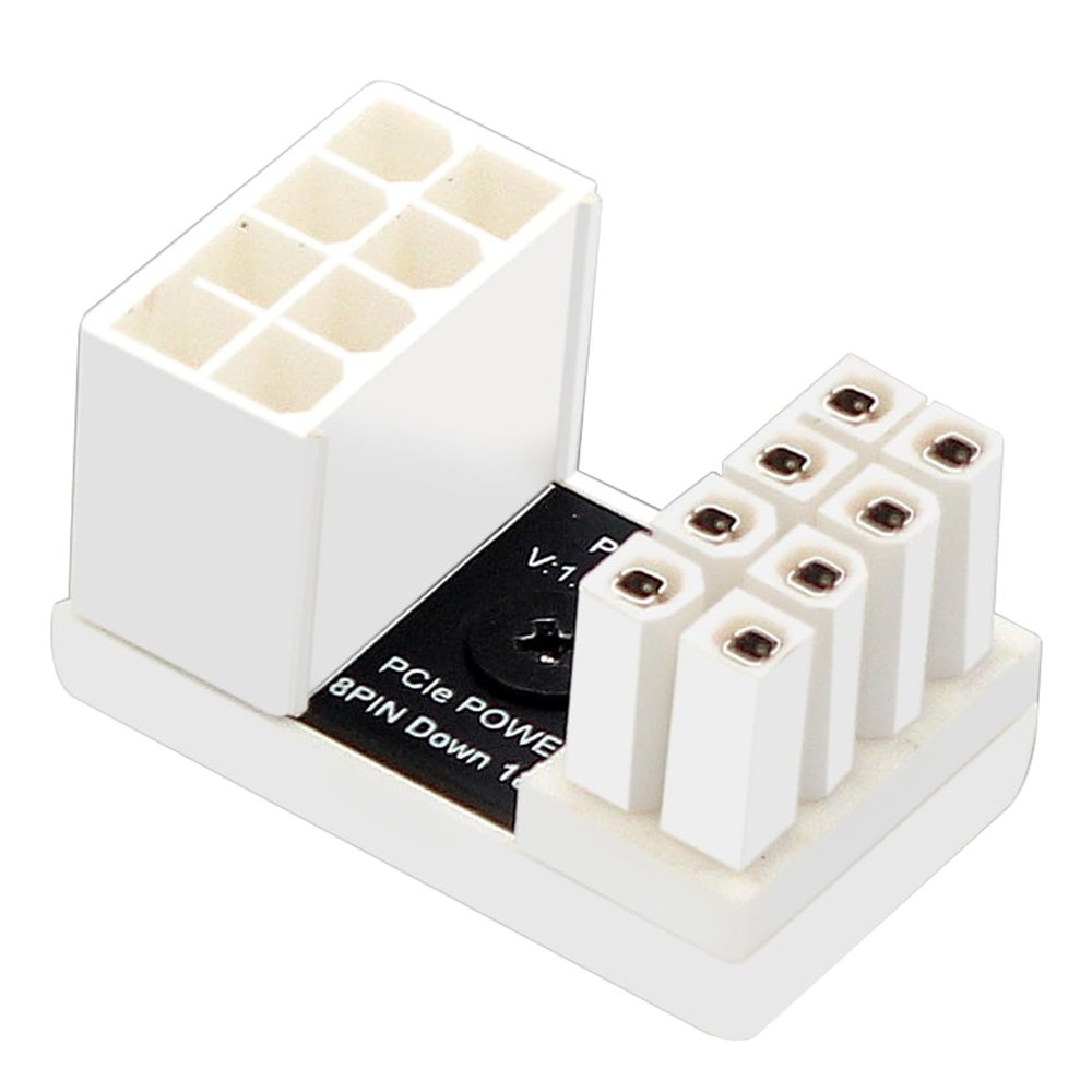 Graphics Card 180 Degree 8P Power Adapter GPU Female to Male 8 Pin Connector Chassis Wire Organization Adapter for Desktop PC (1Piece PH38BW+)