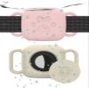 2 Pack Dog Collar Holder Compatible with Tile Mate 2022 2024 Tracker, Waterproof Anti-Scratch Finder Protective Cover for Tile Tracker, Silicone Case Accessories for Pets Dog Cat(Pink Grey) view 1