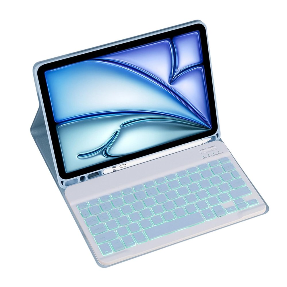 Magnetic Detachable Keyboard & Mouse Combo Case with Leather Cover for Samsung Galaxy Tab S10+ (12.4") SM-X820 SM-X826B - S Pen Holder Included (Blue,Normal)