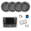 Infinity Marine Gauge Style Bluetooth AM/FM/WB Radio, 4X 6.5 180 Watt 2-Way Multi-Element Audio Speakers (Gray), Wire, Antenna, 4-Channel Amplifier w/Kit view 1