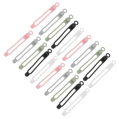 20pcs Silicone Wire Organizer for Data Cables Adjustable and Reusable Cable Ties Tangle-Free Cord Management Assorted Colors