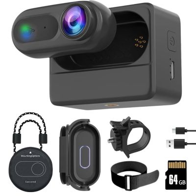 SHPTDJTIC 1080P Body Camera with 2500mAh Charging Case, 180 Rotatable Clip & Magnetic Lanyard, IPX7 Waterproof Body Cam, Magnetic Body Camera Recording for Pet,Security,Trave(black64G)
