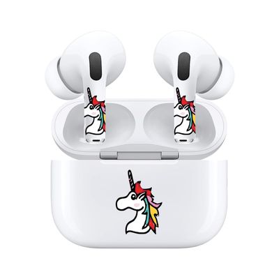 AirSkins Unicorn Sticker for Headphone - Compatible with AirPods 3, Cool Headphone Stickers, Cool Stickers for Tech, Silly Decals for Headphones