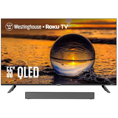 Westinghouse QLED 55 Inch TV and 2.0 Compact Mini Sound Bar
