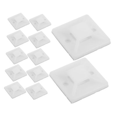 HOLIDYOYO 100pcs Zip Tie Mounting Squares for Cord Ties Fastener Adhesive Cable Clips for Wire Organizer