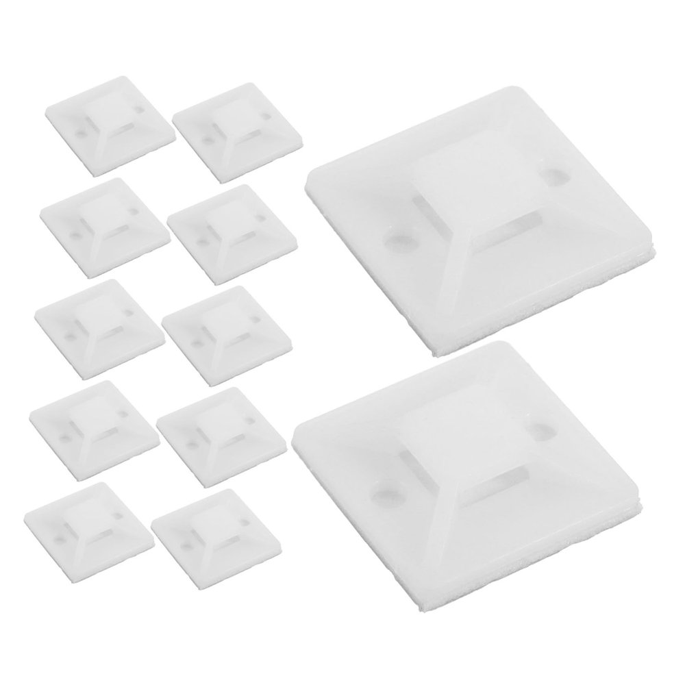 HOLIDYOYO 100pcs Zip Tie Mounting Squares for Cord Ties Fastener Adhesive Cable Clips for Wire Organizer