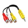 lowmountainswere Compatible with The TCL Dedicated 3.5mm Plug Cable 3.5 Aux Male to 3 Female Adapter Aux Stereo Video AV Adapter Cables(18mm) view 1