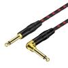 Ja-ck 6.35 mm Mono Cable Gold Plated Guitar Cable Male to Male Cotton Braided Instrument Cable for Guitar Bass Keyboard(6.35mm ST-ST,1m) view 3