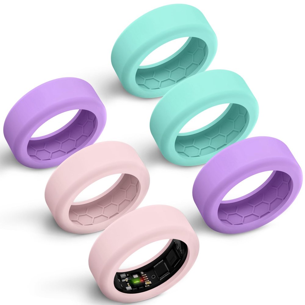 6 Pack Anti-Scratch Silicone Covers Fits 7mm and 8mm Smart Rings, 7MM Protector for RingConn 3/2/2 Air/Samsung Galaxy Ring, 8MM Protector for Oura Gen 4/3/Ultrahuman Ring