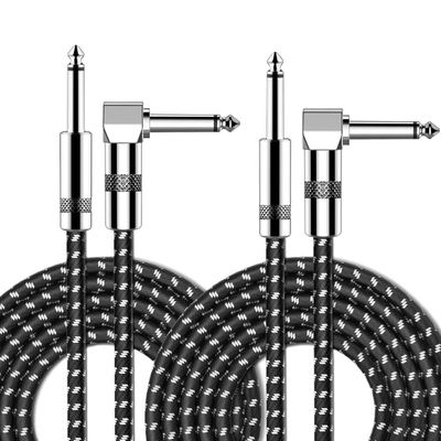 2Packs 6.5mm Guitar Cable Electric Instrument Patch Cable Bass Cord 6.5mm 1/4 Straight Mono Cable for Mandolin Pro Audio(Straight-L-2PK,0.5m)