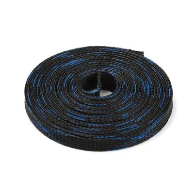 DJJSDMY Cable Sleeves 20/50 PET Expandable Braided Cable Sleeve Wire Protecting Insulation Sheathing Cable Protective Sleeve(Black Blue,12MM_20M)