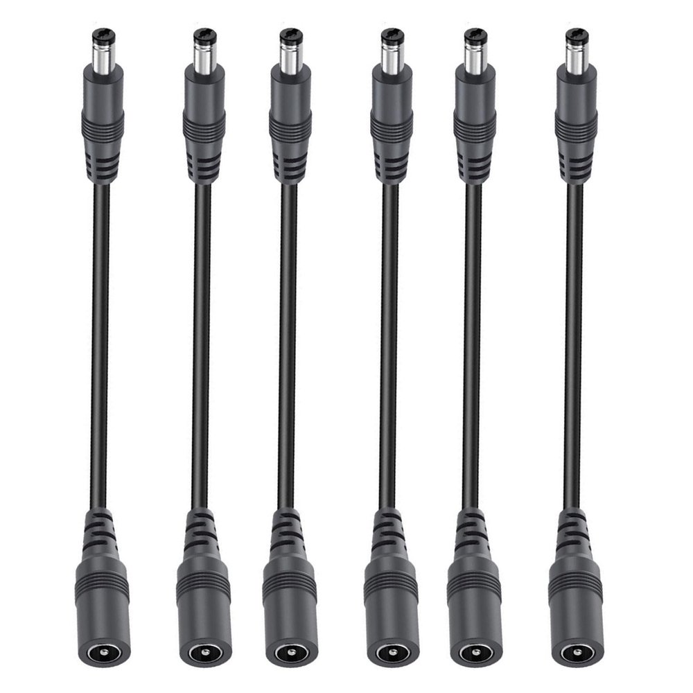 GKOXUQ 2/4/6/8/10pcs Practical 22AWG DC5.5x2.1mm Power Extension Cord 5521 Supply Adapters Cable Flexible Power Extension Cable