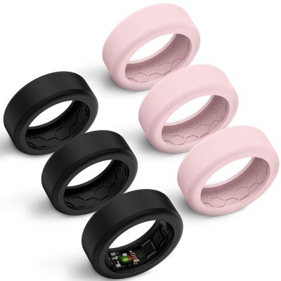 Hexasider 6 Pack Smart Ring Cover Fits 7mm and 8mm Ring Smart, Anti-Scratch Silicone Case for Working Out Gym Smart Rings Protector for Women Men (S+8mm)