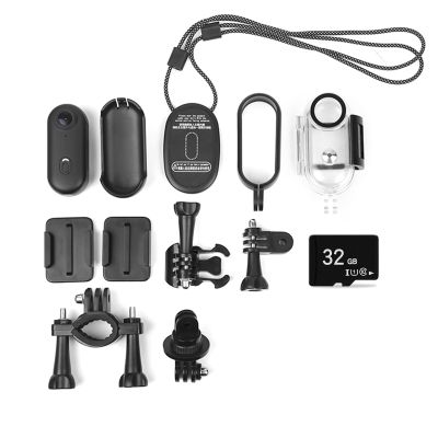 1080P Tiny Thumb Action Camera with 32GB Memory Card and Back, 30M Water Proof Portable Body Camera for Cycling, Motorcycle, Mount Anywhere, POV Recording, Helmet Cam (Black)