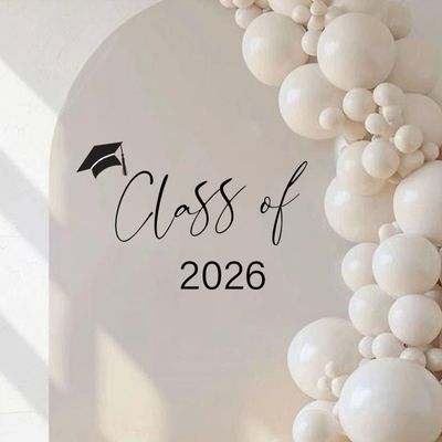 Eurteka Class of 2026 Decal Sign - Graduation Party Decoration, Balloon Arch Stickers, Congrats Grad Party Class of 2026 Event Planner DecalPhoto Props