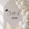Eurteka Class of 2026 Decal Sign - Graduation Party Decoration, Balloon Arch Stickers, Congrats Grad Party Class of 2026 Event Planner DecalPhoto Props view 1