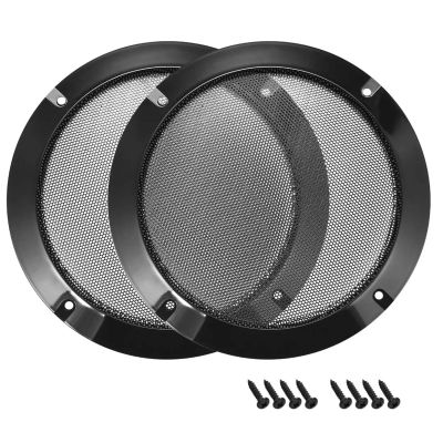 2PCS Metal Car Speaker Cover Mesh Grills Protective Case with Mounting Screws for Home Audio Car Speaker
