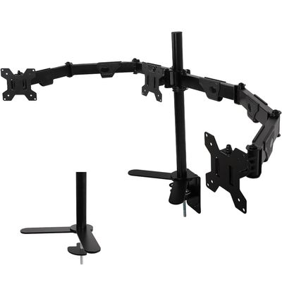 3 Monitor Desk Mount  Triple Monitor Stand Fits 17-32 Inch Screens (Max 19.8 lbs Each)  Adjustable Computer Stand  VESA Compatible  Clamp/Grommet Base  Perfect for Home & Office