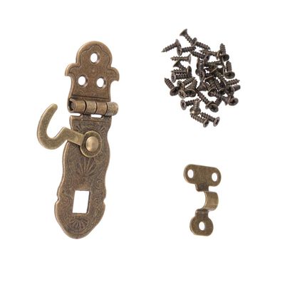 Homoyoyo 4Pcs Retro Notebook Lock Hasps Vintage Latch Buckle for Notebooks Journals and Jewelry Boxes Easy to Install for Home Office and Craft Projects