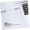 HOMSFOU 2pcs USB Hub Aluminum Alloy Port Data Extension Splitter for Accessories Fast Data Transfer and Easy Connectivity for Mouse Keyboard and More view 2