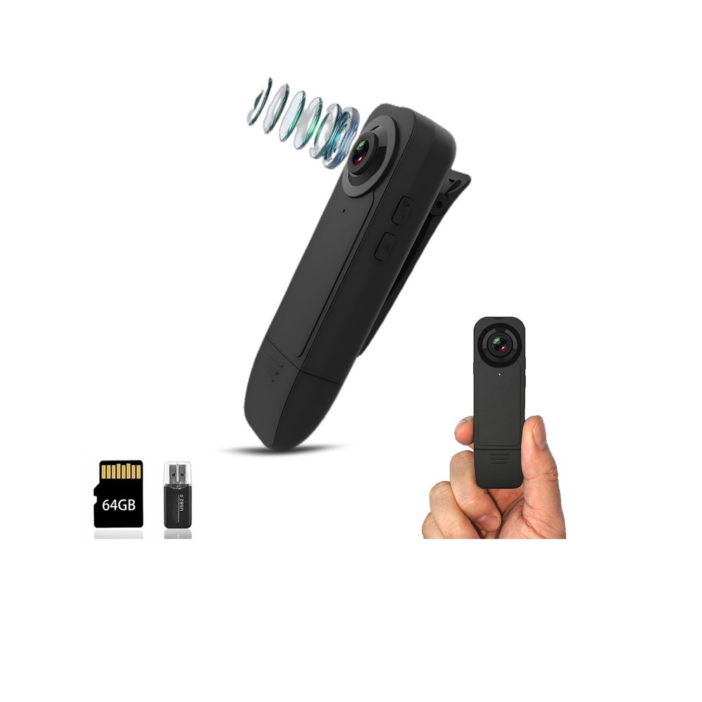 Eastfatkun Mini Body Cameras with Audio and Video Recording, 1080P Wearable Body Cameras with Night Vision, 64GB Card Included, Portable Video Recording for Work, Patrol, Cycling, Travel