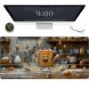 Grey Mouse Pad, Bread Large Mouse Mat 60 x 32 in Non-Slip Rubber Base, Extended Desk Mat with Stitched Edges, Waterproof Desk Pad Keyboard Protector, Gaming Computer PC Accessories, Decor Gifts 5-3o view 4