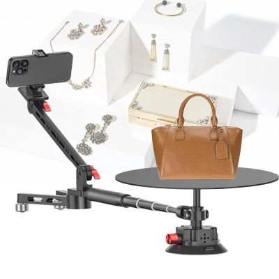 360 Degree Professional Photography Turntable, Rotating Camera Slider, 110cm Extendable Video Camera Rig, for Photography