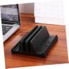 DIYEAH Adjustable Vertical Laptop Stand for Desk Dual Slot Organizer Space-Saving Design Nonslip Base Compatible Devices for Home Office and Workspace Efficiency view 4