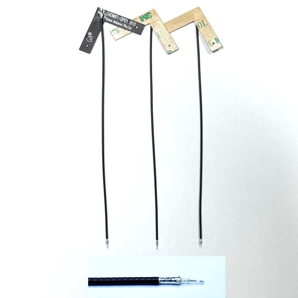 Dual Band WiFi Antenna 2.4GHz and 5GHz FPC Antenna with Adhesive Optional Cable Length and Connector Type (Stripped Cable, 15CM)