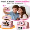 Instant Print Camera for Kids, Front Rear Dual Selfie Kids Camera with 1080P Videos, Christmas Birthday Gifts for Kids Ages 3-12, Toddler Digital Camera Toy for 4 5 6 7 8 Year Old Girls (Pink) view 3