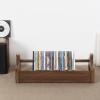 CD Holder Solid Wood Racks 49.2 x 18.8 x 15.6 cm, Desktop CD Jewel Cases Organizer Video Game Disk Display Stand DVD Blu-ray Record Collection Storage Rack(Black Walnut) view 4