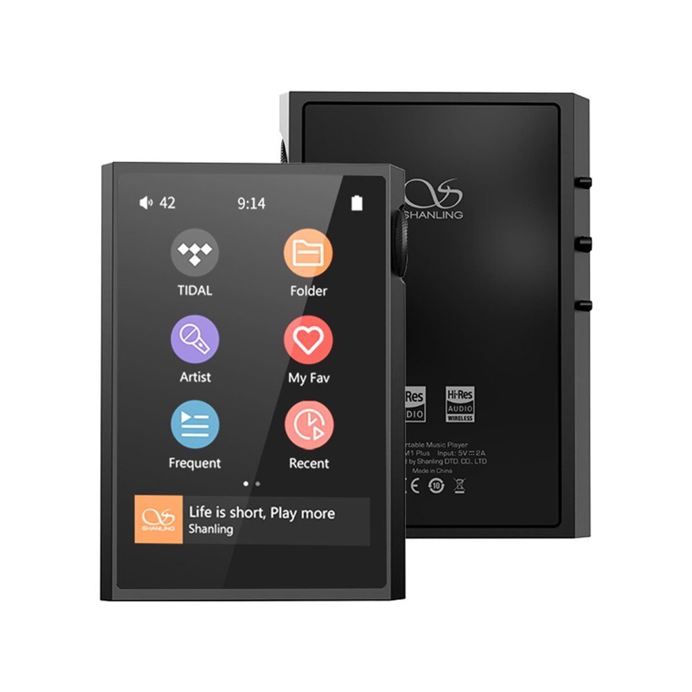 SHANLING M1 Plus M1Plus Music Player Portable DAP with Bluetooth 5.2 LDAC/WiFi/DLNA/Airplay/Tidal Streaming, 3.2inch Mini Lossless DSD Hi-Res Compatible with 2TB Micro SD (Black)